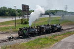 The 3 tank engines joined forces for a quick run to the west end of RI yard and back.  24th Street; Rock Island, IL