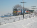 West train at 215.25, east of Atalissa, Feb. 13, 2008.