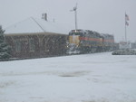 Pulling past the Wilton depot.