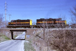 #403 leads BICB over Wisconsin Avenue, Davenport, Iowa, April 17th, 2000.