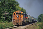 #466 brings the East train into Davenport, Iowa, August 27th, 1999.