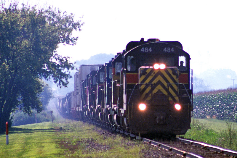 Backlit #484 on the West train, Durant, Iowa August 10th, 2002.