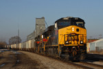 Class unit #500 leads a CBBI train at Marengo, Iowa - February 8th, 2009.
