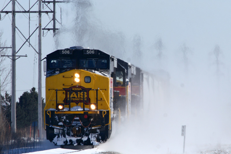 #506 has a late BICB train at Probstei, Iowa January 13th, 2009.
