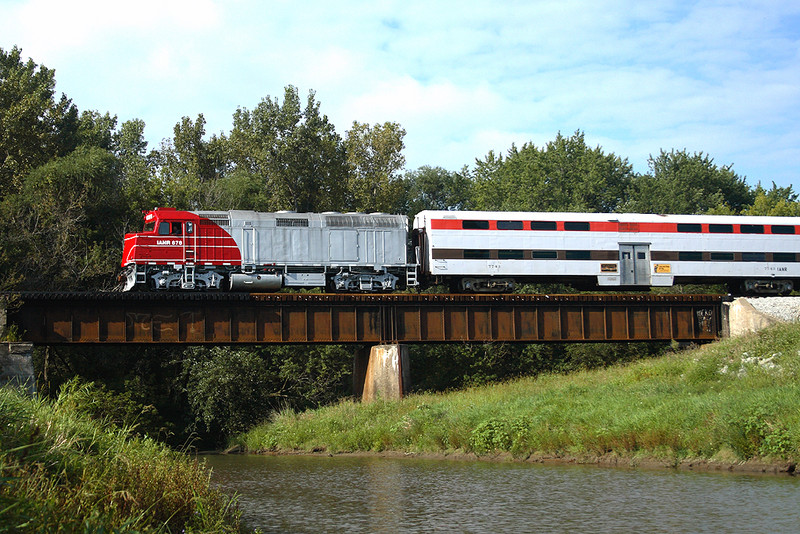 The Football train heads east towards Kinnick Stadium, Iowa City, September 2nd, 2006.