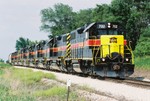 702 leads a combination of 8 locos on the CRIC. The last four are the SD-38's from the CRIC while the front four are on the CRPE after dropping of a load of coal at ADM in Cedar Rapids in this September 6, 2006 photo.