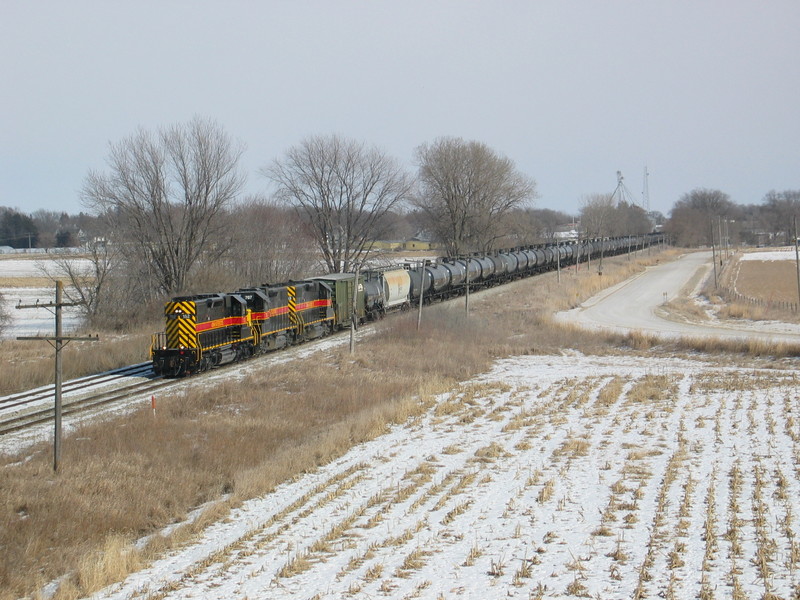 West train at the Wilton overpass, Feb. 4, 2007.