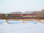 EB RI turn is on the Cedar River bridge, Feb. 14, 2010.