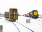 The EB crew gets their train back together on the main after picking up potash mtys and leaving a Norfolk load at Twin States, Jan. 25, 2011.
