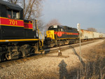 Eastbound and the Local at N. Star, Jan. 16, 2006.