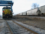 Westbound and the local at ECI, Jan. 11, 2006.