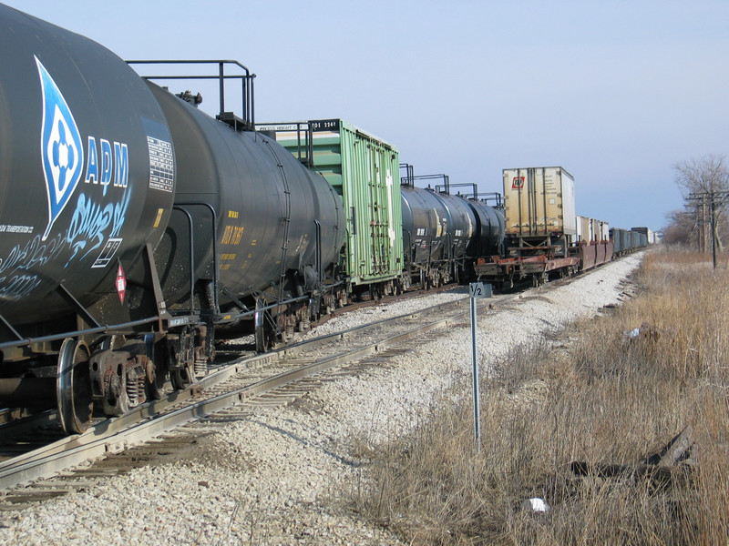 West train setting out at Twin States, Jan. 31, 2006.