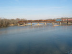 West train on the Cedar River bridge, Moscow, Nov. 26, 2005.