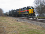 Westbound passes the CENPECO tank at Walcott, Nov. 28, 2005.