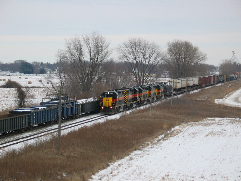 West train at the Wilton overpass, Dec. 2, 2005.
