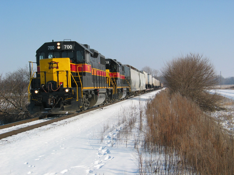 Westbound stopped at mp 213, waiting for a new warrant.  Dec. 5, 2005.