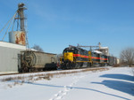 West train at Atalissa, Dec. 7, 2005.