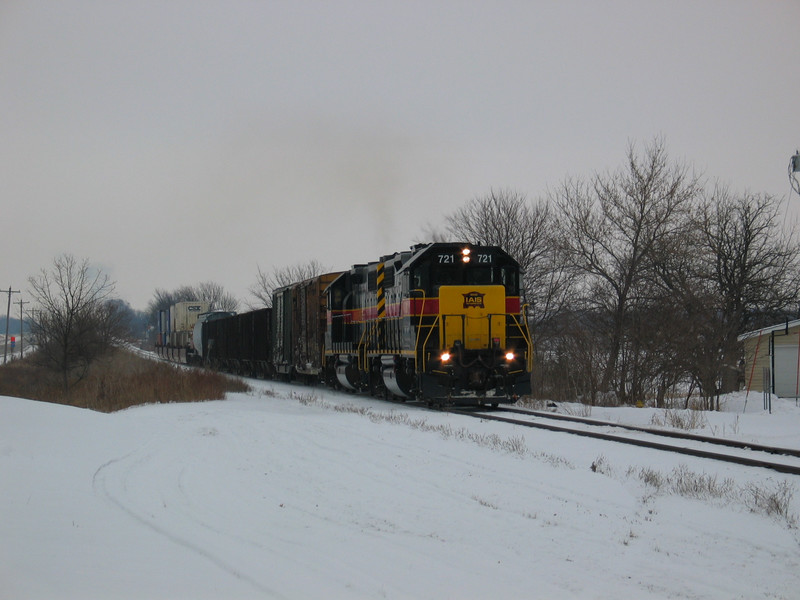 West train at Wilton, mp 207.3, Dec. 12, 2005.