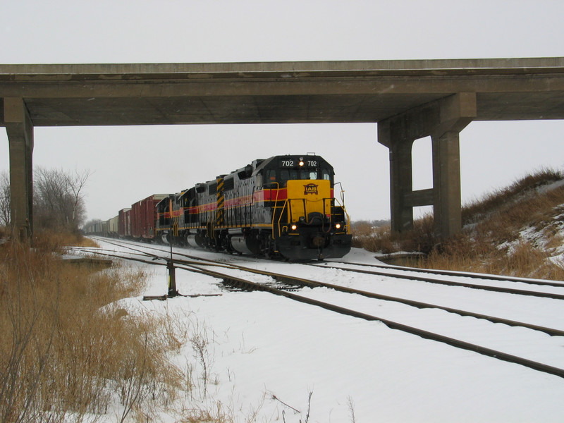 Westbound at the Wilton overpass, Dec. 15, 2005.