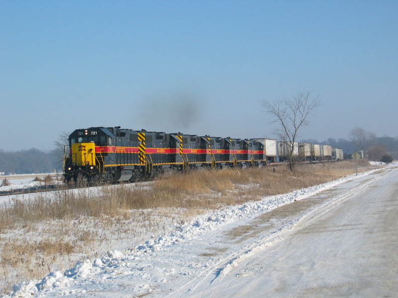 West train at mp 213, Dec. 21, 2005.