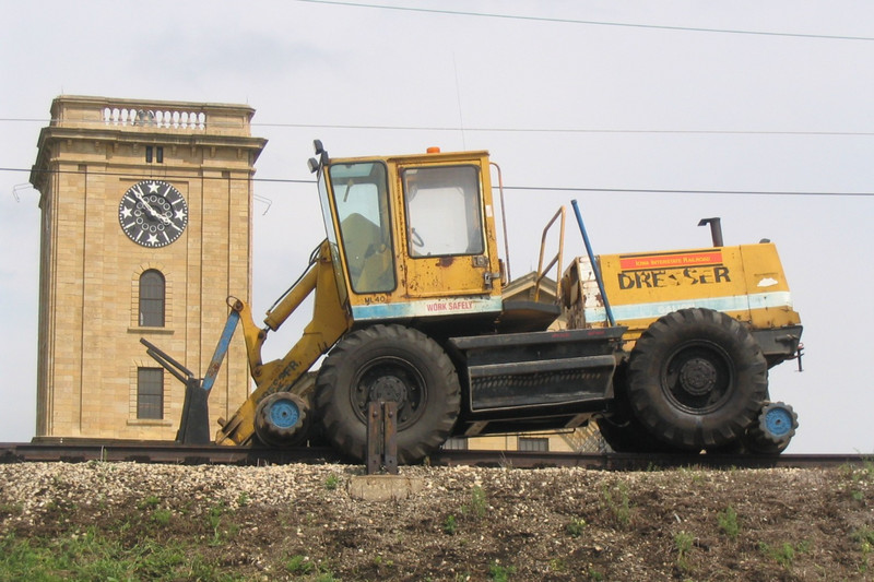 Hi-rail forklift on Rock Island Arsenal on 8/27/04.