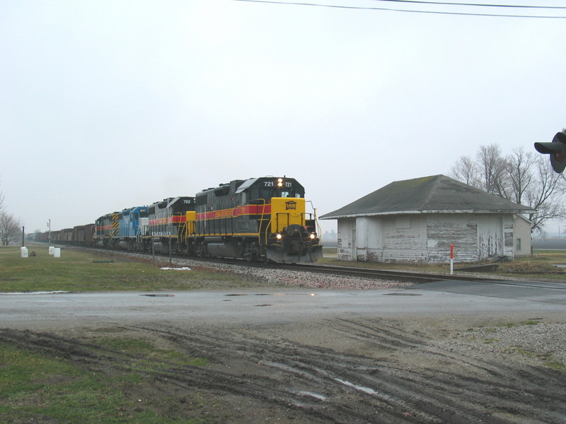 Westbound RI turn at Atalissa, March 28, 2006.