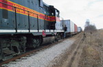 Switching stacks at the west end of W.L. siding, Feb. 8, 2006.