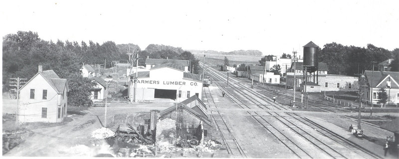 Looking east along the CRI&P main at Walcott, IA, on 1914