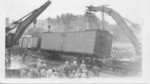 A derailment at the Main St. crossing, date unknown (probably around 1927)