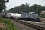 Weed Sprayer heads west through the BNSF connection at Colona, IL on 25-Jun-2007.