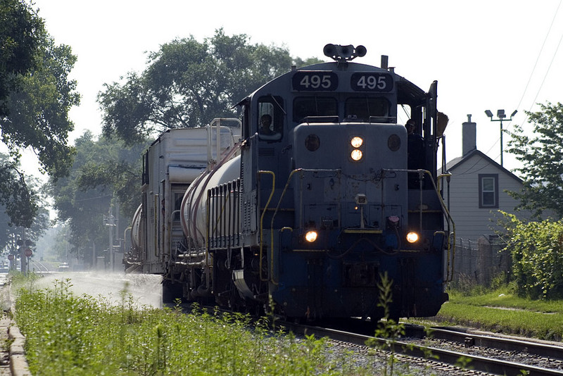 The Weed Sprayer heads west along 5th Street in Davenport, IA on 26-Jun-2007.