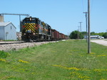 Ballast train in the siding at Anita, June 19, 2006.