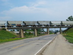 Cement cars on the westbound.