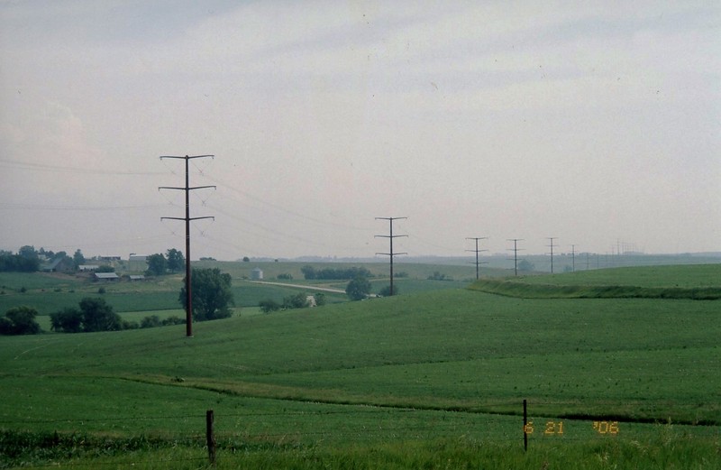 Mid American 161/345 KV transmission line that was completed in 2006, near McClelland