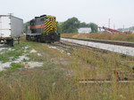 Crossing the switch into Precision's spur, off the Wilton House Track.  Oct. 11, 2005