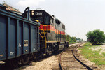 Engine 710 on the Wilton house track, picking up a covered gon for Gerdau loading.  July 14, 2005.