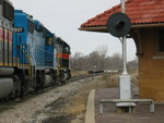 Crew has cut the power off at 220 to head into West Lib. light and switch the siding and ramp, March 23, 2006.