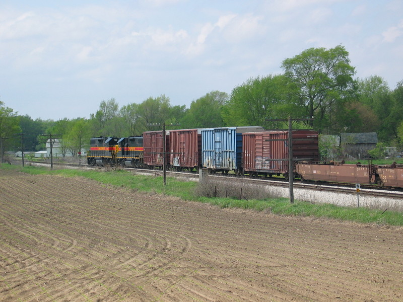 West train leaving the west end of N. Star siding, May 1, 2006.