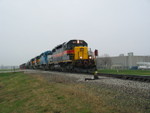 Westbound RI turn at Twin States, after the conductor has relined the east switch for mainline movement.  April 6, 2006.
