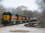 Cedar Rapids job's power at Iowa City, tied onto 3 ARIX tanks.  April 11, 2006.