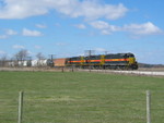 Extra eastbound approaching Twin States, April 3, 2006.