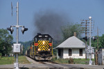 Class unit #100 smokes it up with the "CBBI" at Depue, Illinois June 5th, 1999.