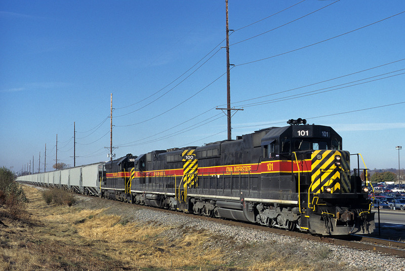 #101 with an RIPE train at East Moline, Illinois November 11th, 1996.