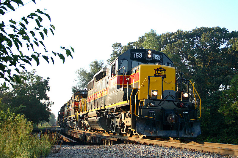 153 leads the "RIIC" up the hill at Davenport, Iowa.