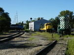 A former Conrail GE is leading today's J745 west as they bounce across the Illinois Railway's diamond in Ottawa.