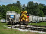 Another view of 717 building air on the first cut of empties in Buzzi's interchange yard. This at one time was IC's old Gruber line from Freeport down to Decatur I believe, and the few tracks here were interchange tracks between the RI and the IC, at one time.