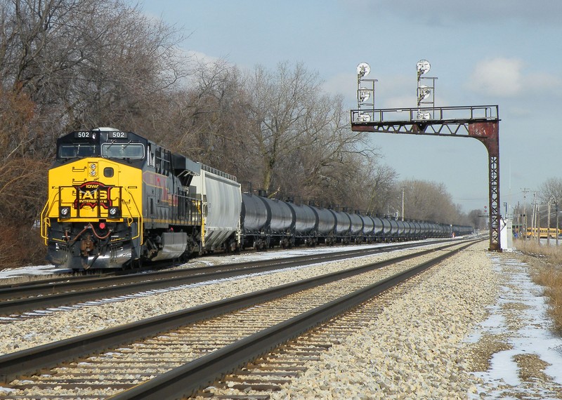 Iowa 502 brings up the rear as the train pauses before continuing onto the Harbor.