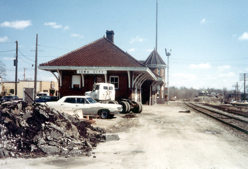 Rock Island depot in Iowa City, April 1980