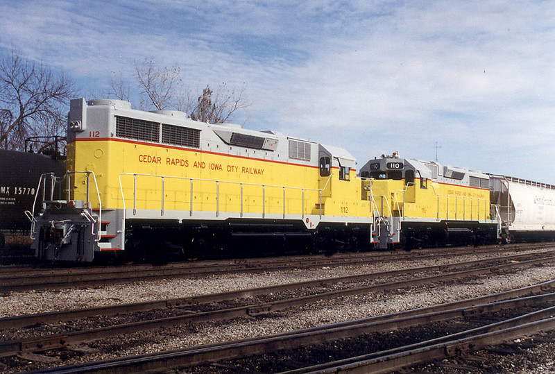 CIC GP's 112 and 110 enroute to the Crandic in the Iowa City Yard.