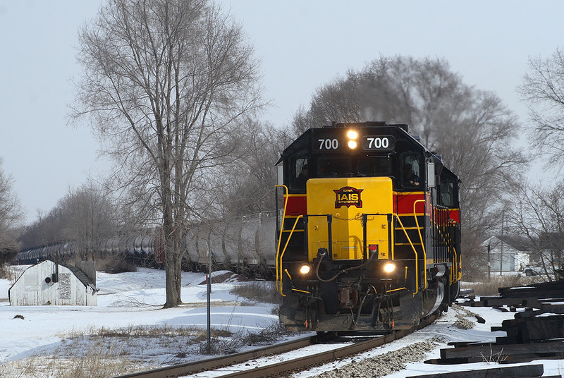 BICB swings around the curve at Moscow, Iowa February, 3rd 2007.